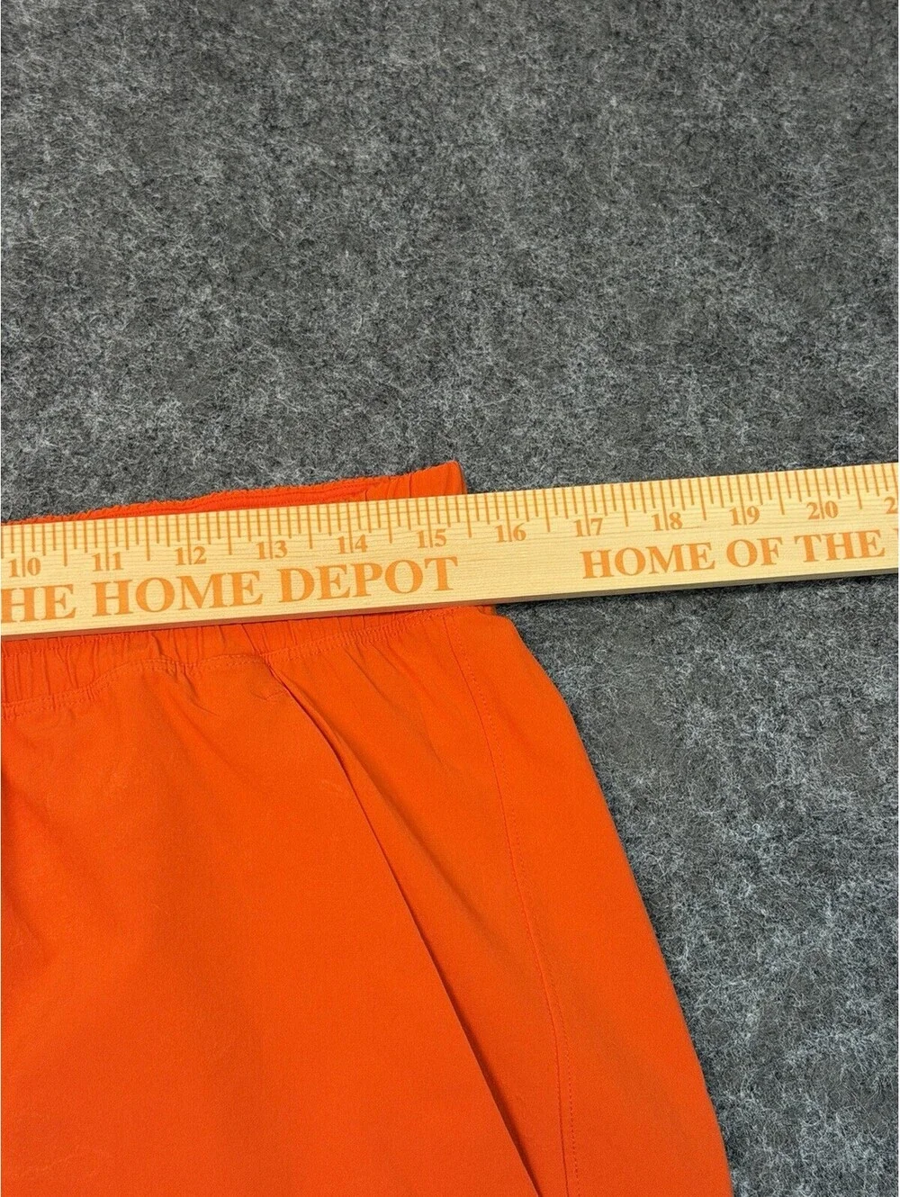 Lululemon Pace Breaker Shorts Men’s Large Orange Lined Athletic Zip Pocket